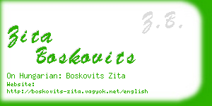 zita boskovits business card